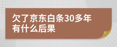 欠了京东白条30多年有什么后果