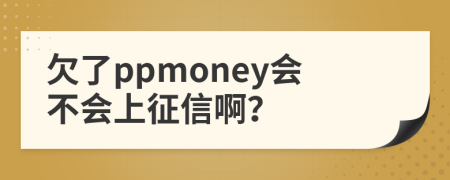 欠了ppmoney会不会上征信啊？