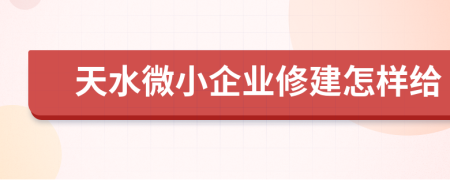 天水微小企业修建怎样给