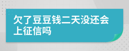 欠了豆豆钱二天没还会上征信吗