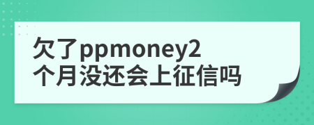 欠了ppmoney2个月没还会上征信吗