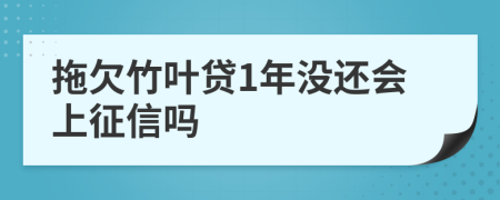 拖欠竹叶贷1年没还会上征信吗