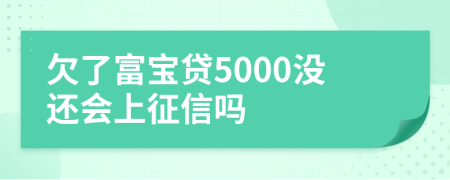 欠了富宝贷5000没还会上征信吗