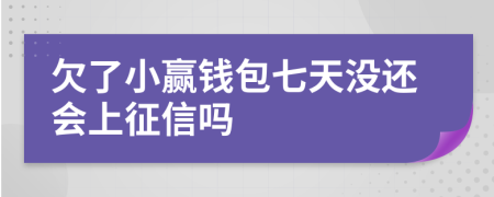 欠了小赢钱包七天没还会上征信吗