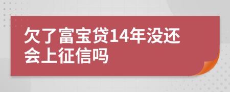 欠了富宝贷14年没还会上征信吗