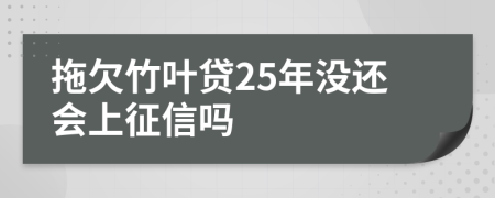 拖欠竹叶贷25年没还会上征信吗