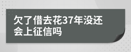 欠了借去花37年没还会上征信吗