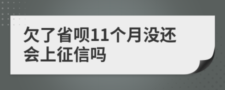 欠了省呗11个月没还会上征信吗