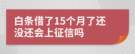 白条借了15个月了还没还会上征信吗