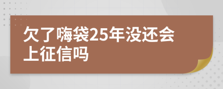 欠了嗨袋25年没还会上征信吗