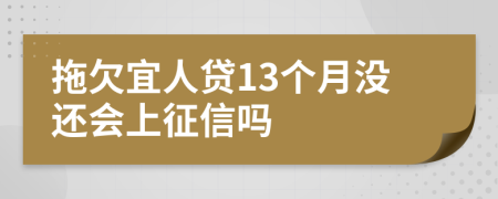 拖欠宜人贷13个月没还会上征信吗