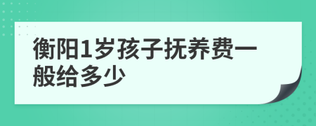 衡阳1岁孩子抚养费一般给多少