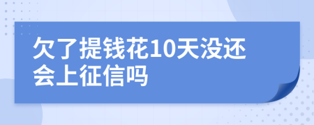 欠了提钱花10天没还会上征信吗