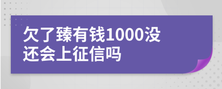 欠了臻有钱1000没还会上征信吗