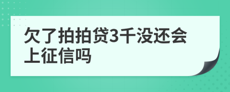 欠了拍拍贷3千没还会上征信吗