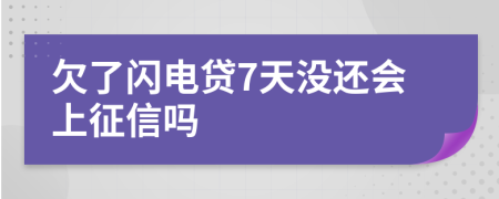 欠了闪电贷7天没还会上征信吗