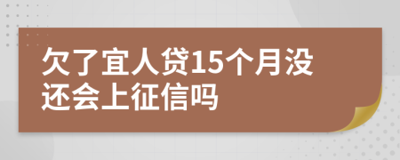 欠了宜人贷15个月没还会上征信吗