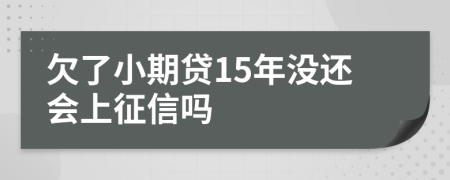 欠了小期贷15年没还会上征信吗