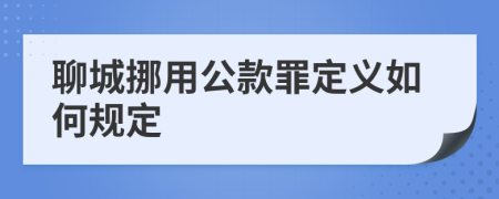 聊城挪用公款罪定义如何规定