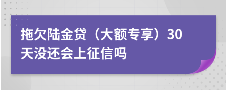 拖欠陆金贷（大额专享）30天没还会上征信吗