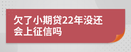 欠了小期贷22年没还会上征信吗