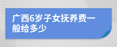 广西6岁子女抚养费一般给多少