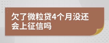 欠了微粒贷4个月没还会上征信吗