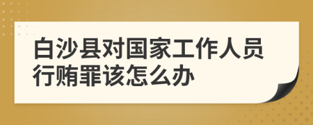 白沙县对国家工作人员行贿罪该怎么办