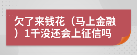 欠了来钱花（马上金融）1千没还会上征信吗