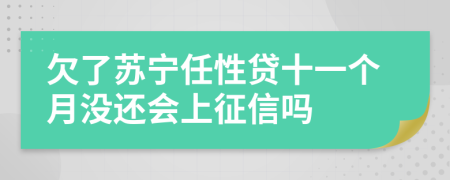 欠了苏宁任性贷十一个月没还会上征信吗