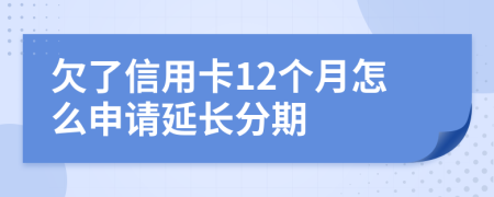 欠了信用卡12个月怎么申请延长分期