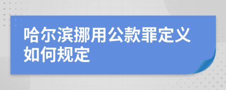 哈尔滨挪用公款罪定义如何规定