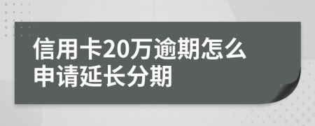 信用卡20万逾期怎么申请延长分期