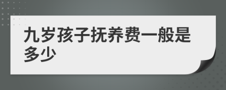 九岁孩子抚养费一般是多少