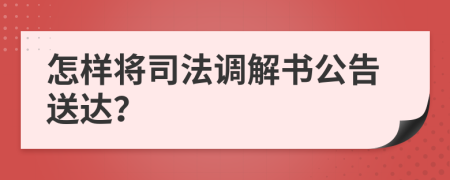 怎样将司法调解书公告送达？