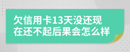 欠信用卡13天没还现在还不起后果会怎么样