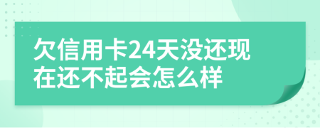 欠信用卡24天没还现在还不起会怎么样