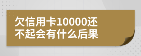 欠信用卡10000还不起会有什么后果