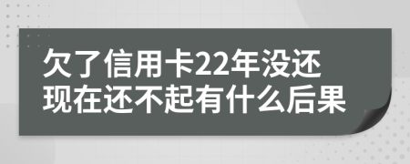 欠了信用卡22年没还现在还不起有什么后果