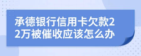 承德银行信用卡欠款22万被催收应该怎么办