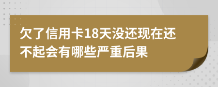 欠了信用卡18天没还现在还不起会有哪些严重后果