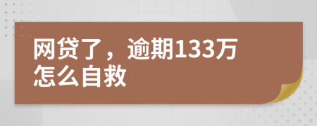 网贷了，逾期133万怎么自救