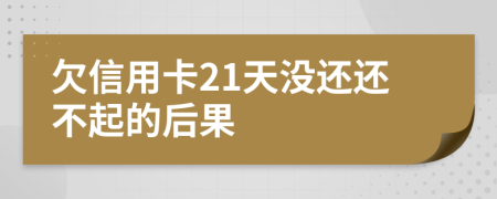 欠信用卡21天没还还不起的后果