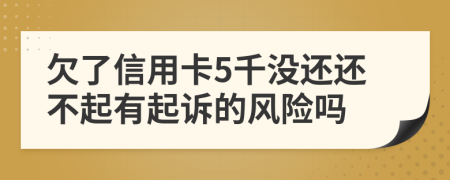 欠了信用卡5千没还还不起有起诉的风险吗