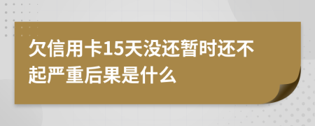 欠信用卡15天没还暂时还不起严重后果是什么