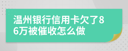 温州银行信用卡欠了86万被催收怎么做