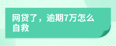 网贷了，逾期7万怎么自救