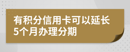 有积分信用卡可以延长5个月办理分期