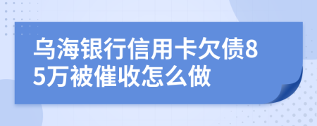 乌海银行信用卡欠债85万被催收怎么做