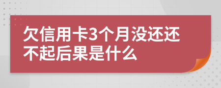 欠信用卡3个月没还还不起后果是什么